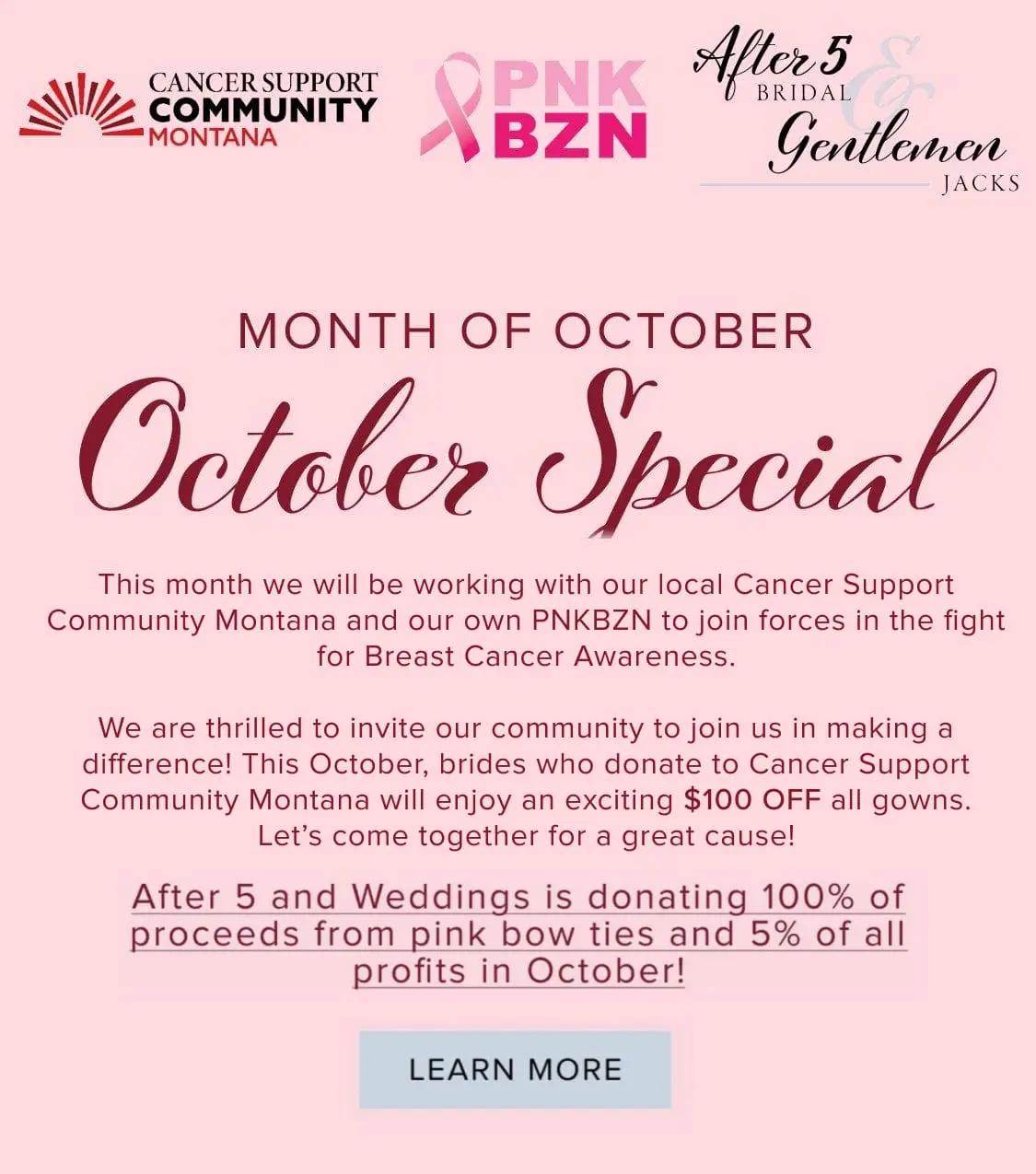 After 5 Bridal & Gentleman Jacks October Special