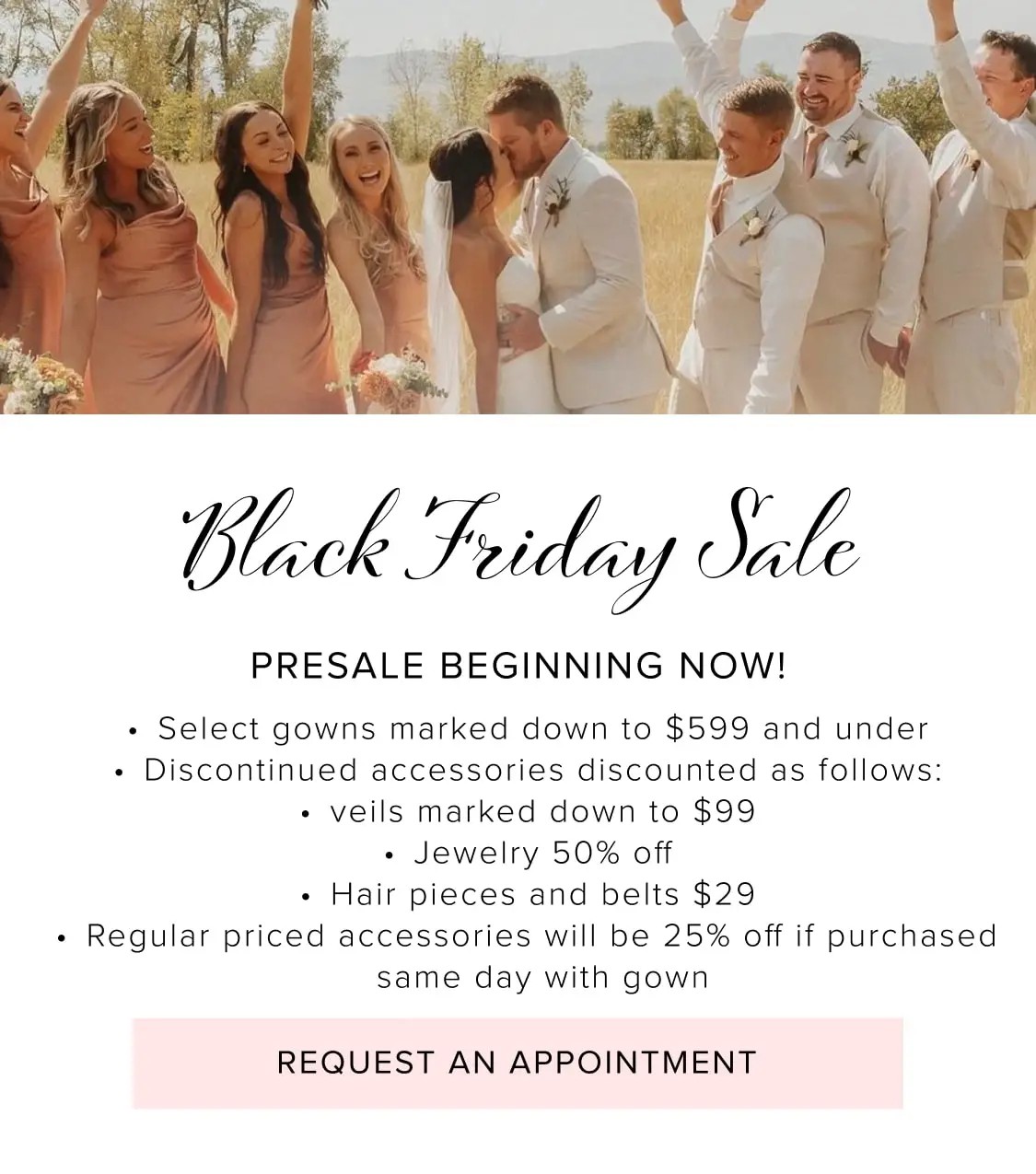 Black Friday Sale at After 5 Bridal & Gentleman Jacks